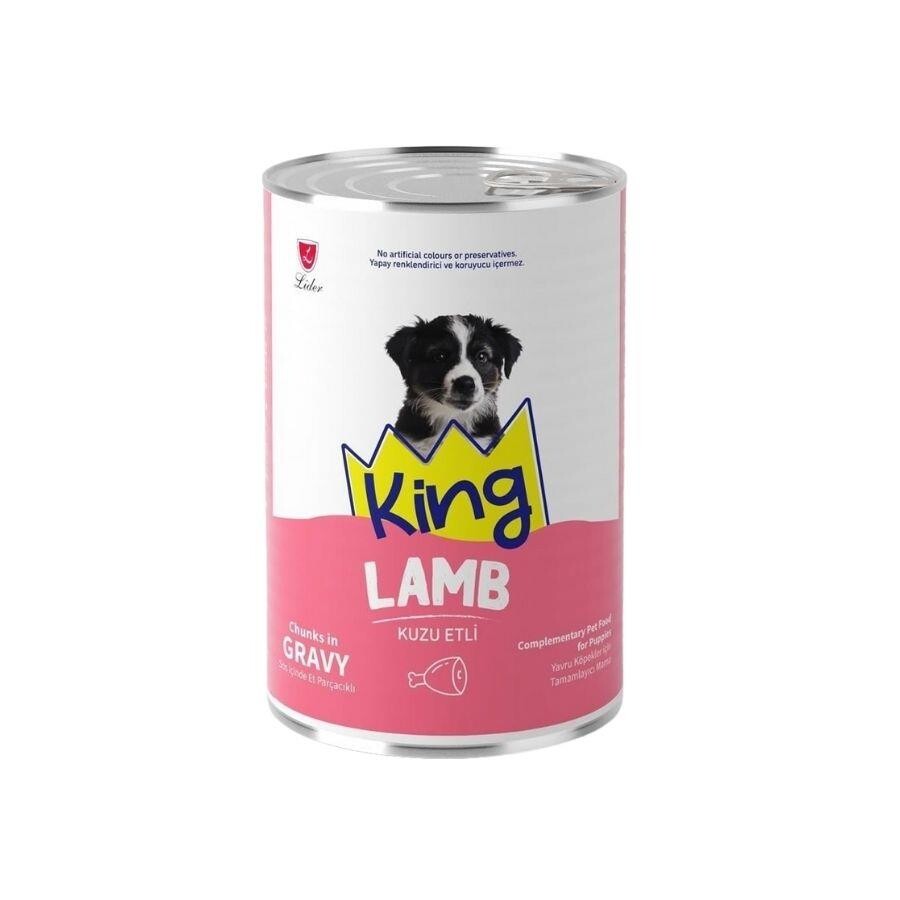 King Sos İçinde Et Parçacıklı Kuzu Etli Yavru Köpek Konservesi 400 GR | SRC: Barcode: 8698995037891